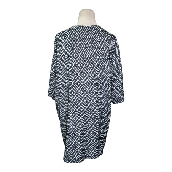 Divided black white geometric print short sleeves open front cardigan M - Picture 2 of 6